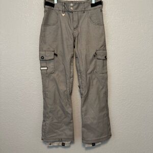 Roxy Women's Black And White houndstooth Cargo snow Pants